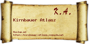 Kirnbauer Atlasz névjegykártya